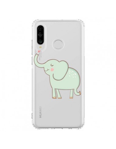 Coque Huawei P30 Lite Elephant Elefant Animal Coeur Love  Transparente - Petit Griffin