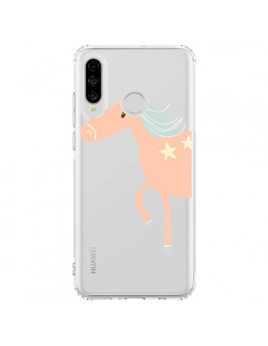 Coque Huawei P30 Lite Licorne Unicorn Rose Transparente - Petit Griffin