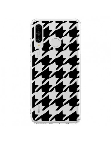 Coque Huawei P30 Lite Vichy Gros Carre noir Transparente - Petit Griffin