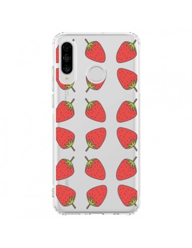 Coque Huawei P30 Lite Fraise Fruit Strawberry Transparente - Petit Griffin