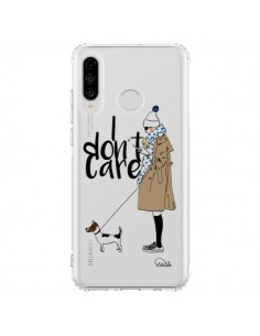 Coque Huawei P30 Lite I don't care Fille Chien...