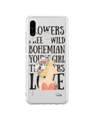 Coque Huawei P30 Lite Flowers Love Transparente - Lolo Santo