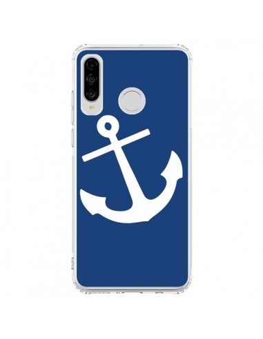 Coque Huawei P30 Lite Ancre Navire Navy Blue Anchor - Mary Nesrala