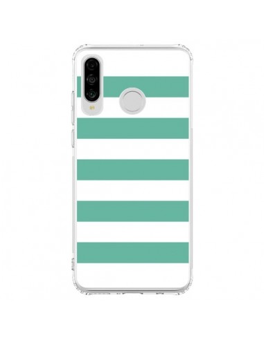 Coque Huawei P30 Lite Bandes Mint Vert - Mary Nesrala