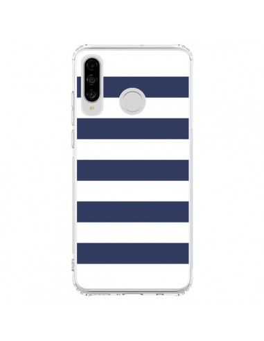 Coque Huawei P30 Lite Bandes Marinières Bleu Blanc Gaultier - Mary Nesrala