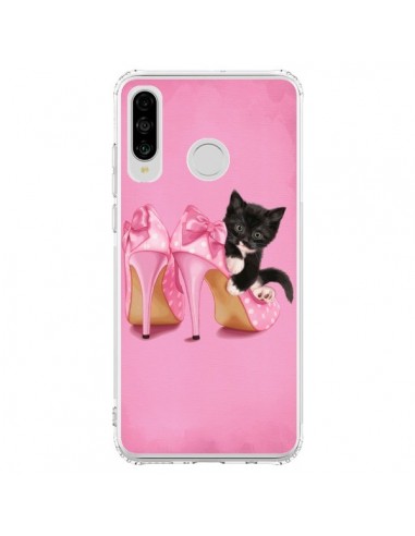 Coque Huawei P30 Lite Chaton Chat Noir Kitten Chaussure Shoes - Maryline Cazenave