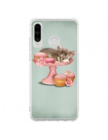 Coque Huawei P30 Lite Chaton Chat Kitten Cookies Cupcake - Maryline Cazenave