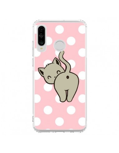 Coque Huawei P30 Lite Chat Chaton Pois - Maryline Cazenave