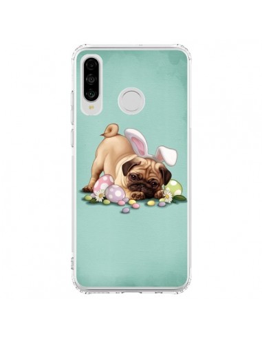 Coque Huawei P30 Lite Chien Dog Rabbit Lapin Pâques Easter - Maryline Cazenave
