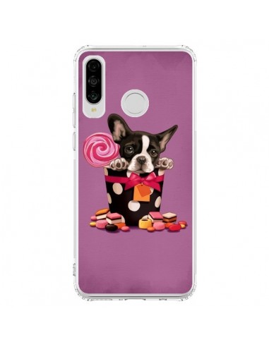 Coque Huawei P30 Lite Chien Dog Boite Noeud Papillon Pois Bonbon - Maryline Cazenave