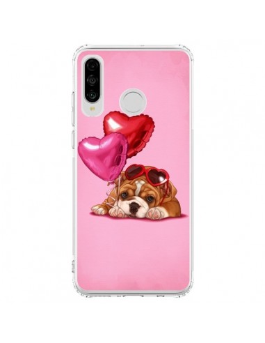 Coque Huawei P30 Lite Chien Dog Lunettes Coeur Ballon - Maryline Cazenave