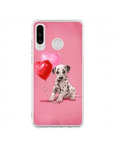 Coque Huawei P30 Lite Chien Dog Dalmatien Ballon Coeur -...