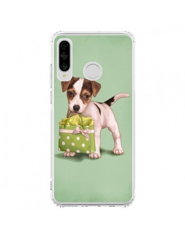 Coque Huawei P30 Lite Chien Dog Shopping Sac Pois Vert - Maryline Cazenave