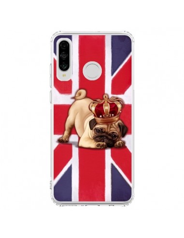 Coque Huawei P30 Lite Chien Dog Anglais UK British Queen King Roi Reine - Maryline Cazenave