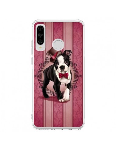 Coque Huawei P30 Lite Chien Dog Gentleman Noeud Papillon Chapeau - Maryline Cazenave