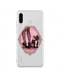 Coque Huawei P30 Lite Lady Jambes Chien Bulldog Dog Rose...