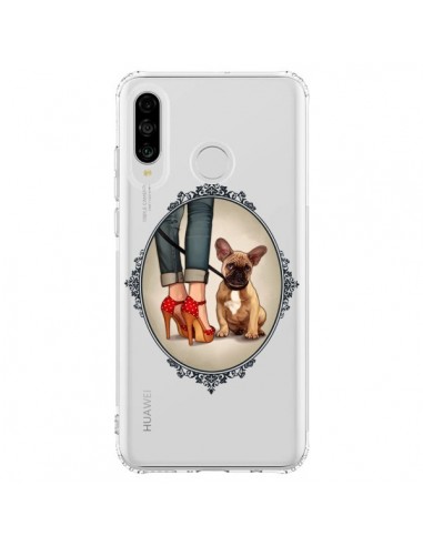 Coque Huawei P30 Lite Lady Jambes Chien Bulldog Dog Transparente - Maryline Cazenave