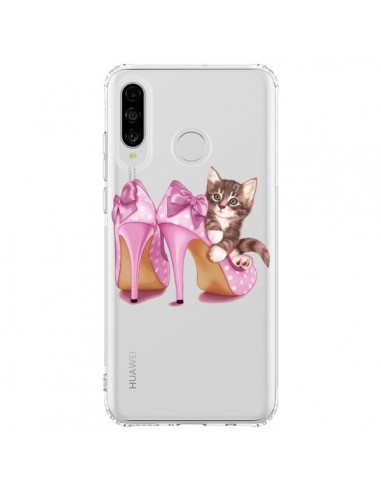 Coque Huawei P30 Lite Chaton Chat Kitten Chaussures Shoes Transparente - Maryline Cazenave