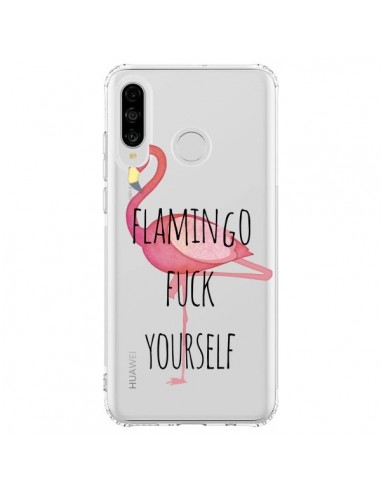Coque Huawei P30 Lite Flamingo Fuck Transparente - Maryline Cazenave