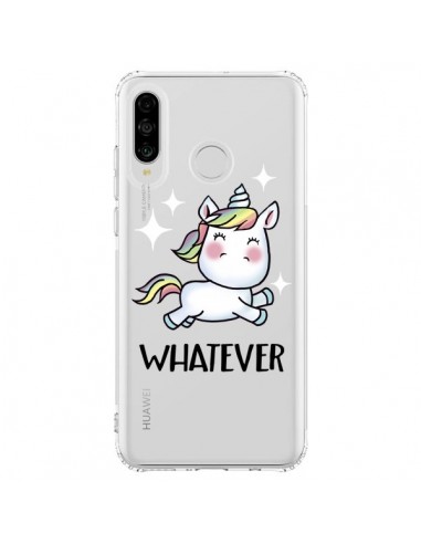 Coque Huawei P30 Lite Licorne Whatever Transparente - Maryline Cazenave