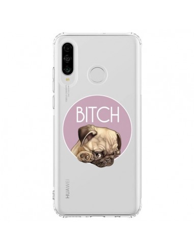 Coque Huawei P30 Lite Bulldog Bitch Transparente - Maryline Cazenave