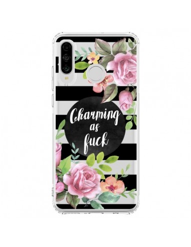 Coque Huawei P30 Lite Charming as Fuck Fleurs Transparente - Maryline Cazenave