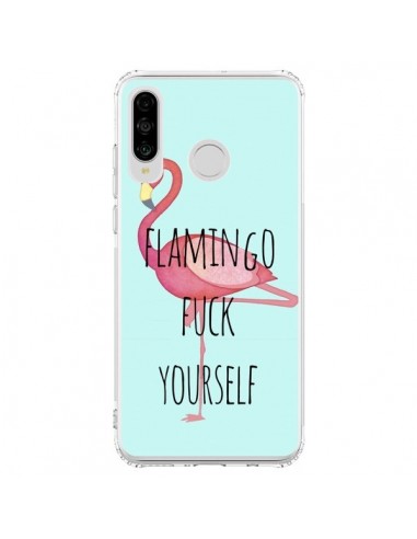 Coque Huawei P30 Lite Flamingo Fuck Yourself - Maryline Cazenave