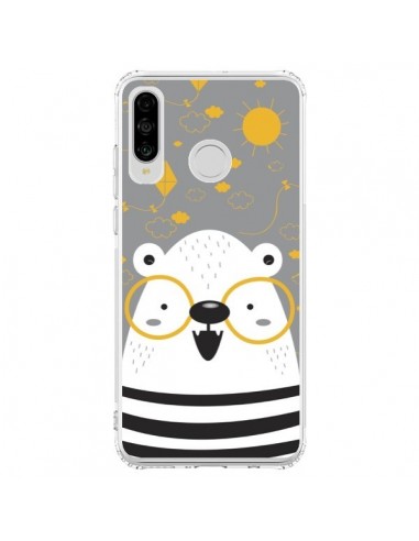 Coque Huawei P30 Lite Ours à lunettes - Maria Jose Da Luz